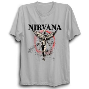 Imagem de Camiseta Nirvana Camisa Unissex Rock And Roll Estampada Malha Algodão
