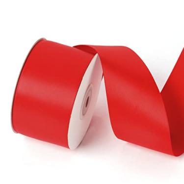 Imagem de 2 Inch x 25 Yards Single Face Solid Color Satin Ribbon Roll, Ribbons Great for Gift Wrapping, Crafts, Wedding Party Decoration, Hair Bows Making and Other Sewing Projects (2" X 25 Yards, Red)