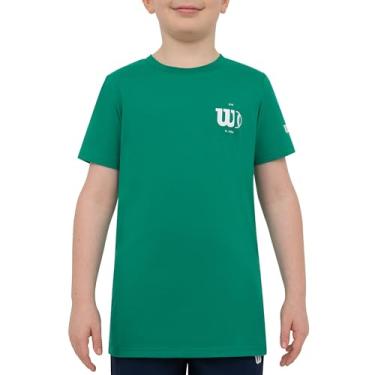 Imagem de WILSON Camisetas de manga curta para meninos - Camisetas juvenis elegantes para ocasiões diárias - Camisetas ideais para meninos, Beisebol Courtside Green, GG