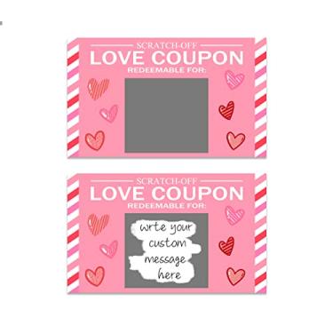 Imagem de Cartão de dia dos namorados, cupons de amor, cartões de raspar notas de amor, 20 peças, cartão comemorativo de aniversário do dia dos namorados, presentes românticos para marido, esposa, amantes,