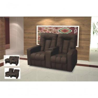 Imagem de Poltrona Do Papai Reclinável Dupla Jetta - Marrom Corino