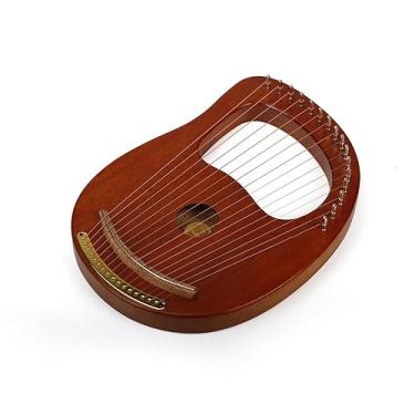 Imagem de Harpa de lira portátil de 16 cordas, instrumento musical com madeira maciça, instrumento de cordas profissional, ideal para aprender e tocar iniciantes (2)