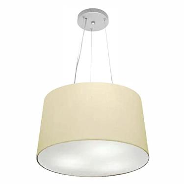 Imagem de Lustre Pendente Cone Cúpula Tecido 30/45x40, Vivare Iluminação, Pendente4153 LA, Algodão Cru, Médio