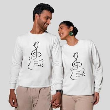 Imagem de Kit 2 Blusas Frio Moletom Careca Sem Capuz Casal Namorados Violinha-Masculino