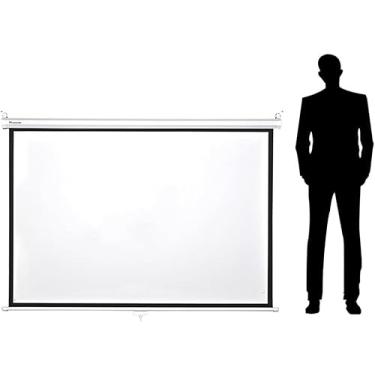 Imagem de Tela do projetor HD Tela de filme de projeção anti-rugas Tela de projeção manual suspensa Tela de transporte leve/tecido fácil de limpar, 0,67291666666667,30 polegadas