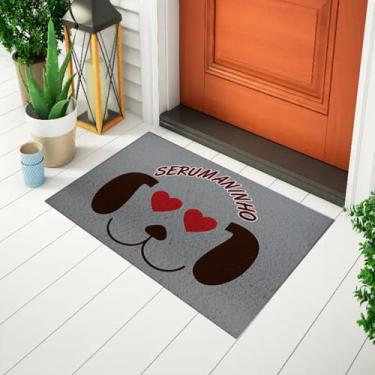 Imagem de Tapete Capacho Decorativo Entrada De Porta Tapete Divertido Estampado Pet - Serumaninho Doguinho Ca1742