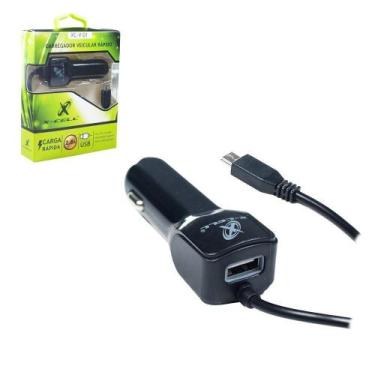Imagem de Carregador Veicular Rapido Saida Usb 2.5A Cabo V8 Xcell 90Cm - Bazzi