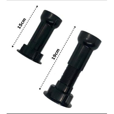 Imagem de Kit Com 4 Pés Cozinha/armário Plástico 15 A 19,2cm - FERRAGENS, Preto