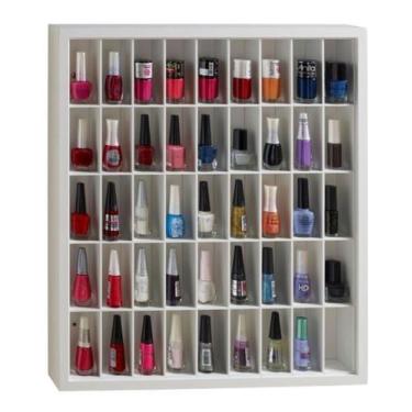 Imagem de Estante Organizador Para Esmaltes Batom Cor Branca P-30 - Nobre Madeir