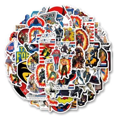 Imagem de Adesivos Gi Joe 62 peças de decalques clássicos estéticos à prova d'água pacote de vinil adesivos para garrafa de água copo laptop adultos telefone skate festa faça você mesmo..