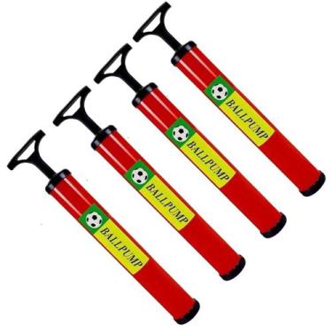 Imagem de kit 4 Mini bomba de ar manual para encher bola de futebol basquete vol