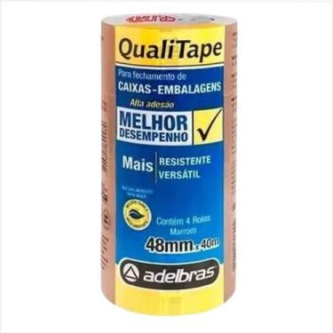 Imagem de Fita Adesiva Larga Marrom Resistente Fecha Caixa De Papelão otima qual