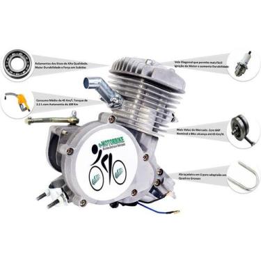 Imagem de Kit Motor Bicicleta 80cc Bicicleta Motorizada a Gasolina 2 Tempos Bike