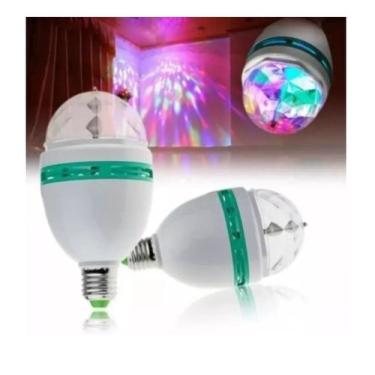 Imagem de Lâmpada Globo Luz Colorida Giratória Led Rgb Dj Jogo Balada - Bc Bora 