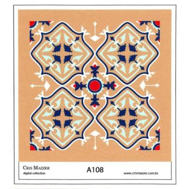Imagem de Aplique de Tecido Coleção Ladrilho Mostarda - A108 - Cris Mazzer