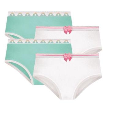 Imagem de Kit 4 Calcinhas Básica Normal Para Meninas Selene Infanto Juvenil Em A