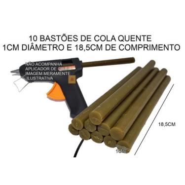 Imagem de 10 Refil Bastão Cola Quente Grossa 10mm Poliamida - BlackH, Verde