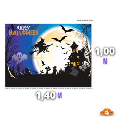Imagem de Painel Decorativo Halloween Festa Dia Das Bruxa TNT Grande - Piffer