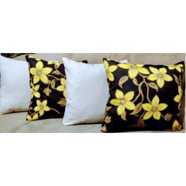 Imagem de Kit 4  capas Almofadas Decorativas Colorida Estampado  45x45 COR  AVEL