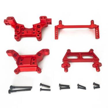 Imagem de 2PCs Front ＆ Rear Metal Shock Mount Parts, RC Car Upgrade Parts, 16170 16180, for Hyper Go H16BM H16GT H16DR Jetwood MJX 1/16 Scale RC Car (Red Set)