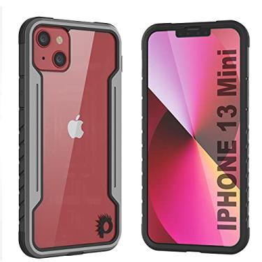 Imagem de Punkcase Projetada para iPhone 13 Mini [Avenger Defense Series] Capa protetora de grau militar com moldura de alumínio [parte traseira transparente] Melhor proteção contra quedas para iPhone 13 Mini (5,4 polegadas) (2021) (cinza e preto)