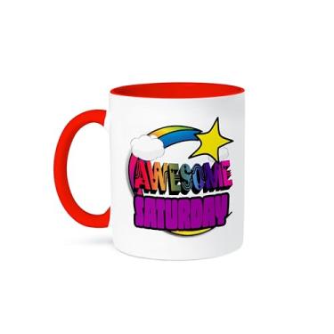 Imagem de 3dRose Caneca de corredor incrível arco-íris estrela cadente, 325 ml, vermelha