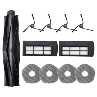Imagem de Kit de acessórios X9 Pro para robô Eufy X9 Pro, peças de reposição incluídas 1 escova principal, 4 escovas laterais, 2 filtros laváveis, 4 esfregões, pacote com 11