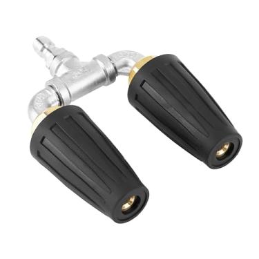 Imagem de POWER TOWN Lavadora de pressão com bico turbo duplo, bocal turbo duplo 4000 psi, bocal giratório de 360°, conexão rápida de 1/4 polegada, orifício 2.0, 4-6 GPM