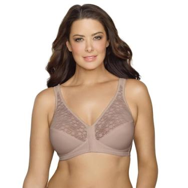 Imagem de Exquisite Form 5100565 Sutiã totalmente de renda sem fio para costas e postura com fecho frontal, Nogueira, 40C