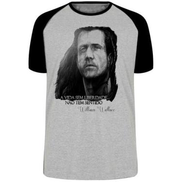 Imagem de Camiseta William Wallace Coração Valente Blusa Plus Size extra grande 
