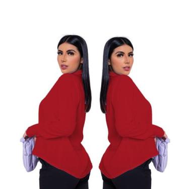 Imagem de Kit 2 Camisa Social Feminina Básica Casual Disponível Em Varias Cores 