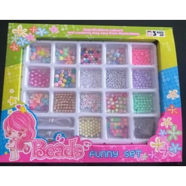 Imagem de Kit  Miçanga Montagem - 3000 peças-  Bijuteria Pulseira Colar Infantil