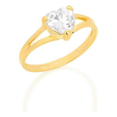 Imagem de Anel Solitário Formado Por Zircônia Faceta 510901 - Rommanel, Branco, 