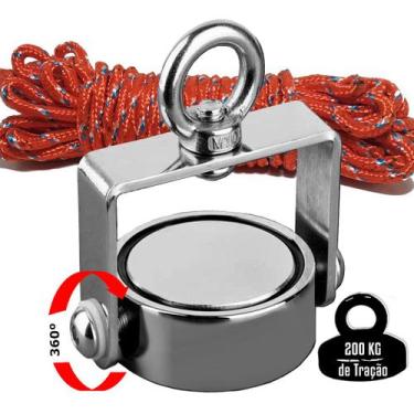 Imagem de Pesca Magnetica Até 200kg 360º Ímã De Neodímio Super Força Fix Quad - 