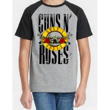 Imagem de Camiseta Infantil Guns N Roses - Alternativo Basico, Cinza / 10