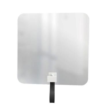 Imagem de Espelho Funcional Hook Branco Alça Preta 50x50 Cm Quadrado - e2g Desig