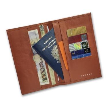 Imagem de Carteira Porta Passaporte Couro RFID Blocking 19-R Personalizado Raffa
