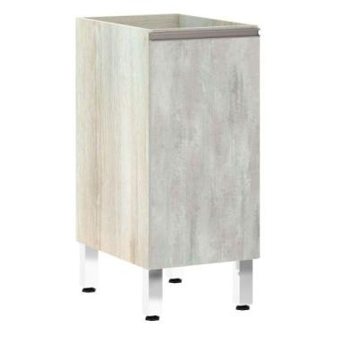 Imagem de Balcão Sem Tampo 35cm Luci Legno Crem e Concreto - LUCIANE