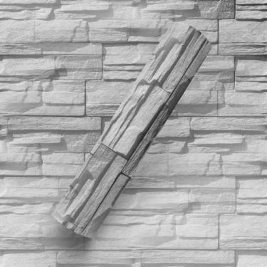 Imagem de Papel de Parede Adesivo Tema Pedra Tijolinhos Canjiquinha Cinza - BAZA