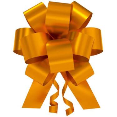 Imagem de Laço Pronto Liso 20MMX40CM FLOR Dourado - Pacote com 10 Unidades - Emf