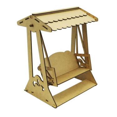 Imagem de Miniatura Para Decoração e Festas Modelo Balança Jardim 21x17x28 Mdf M