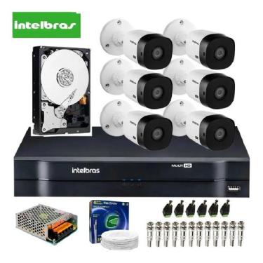 Imagem de Kit Intelbras 6 Cam 1120b G4 Ir 20m Dvr 8 Mhdx 1108 Hd 1 Tb