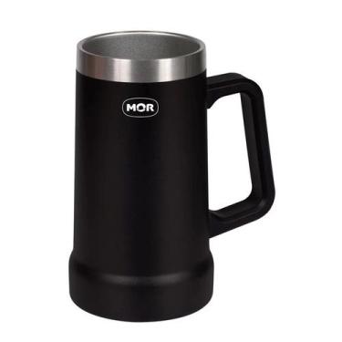 Imagem de Caneca Térmica de Cerveja PRETA 500ml  MOR  - METALURGICA MOR 