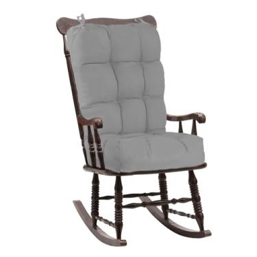 Imagem de Zorpupoa Conjunto de almofadas de cadeira de balanço, almofadas de cadeira de balanço espessas com laços, almofadas de assento macias adornadas nas costas e almofadas de assento para casa, cozinha,