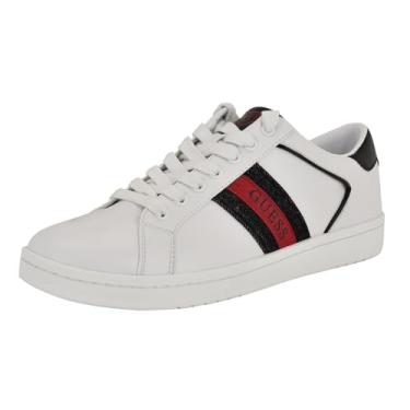 Imagem de GUESS Tênis masculino Locey, Branco/Preto Denim Multi 140, 45