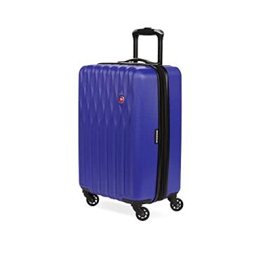 Imagem de SwissGear 8018 Mala rígida expansível com rodas giratórias, violeta azul, bagagem de mão 50 cm, Azul, violeta, Carry-On 20-Inch, 8018 Mala rígida expansível com rodas giratórias
