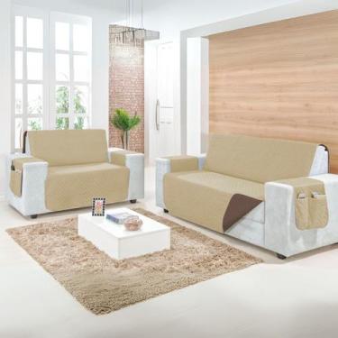 Imagem de Protetor De Sofá Impermeável Jogo 2e3 Lugares Capa Protetora - Mava En