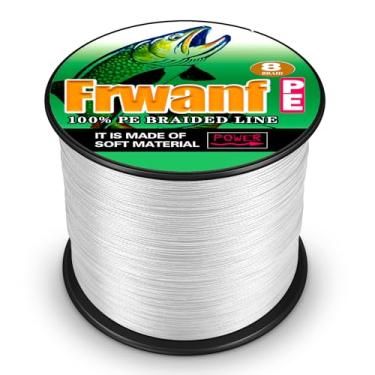 Imagem de FRWANF Linha de pesca trançada de 8 fios - sem desbotamento - elasticidade zero - baixa memória, 0,1-1 mm/2,7-136 kg/100-2000 m pesca marítima, pesca lago, pesca de rio, água salgada, linha de pesca de fibra UHMWPE 109 kg
