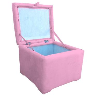 Imagem de Puff Baú Porta Suitte Objetos 45x45x45cm Rosa