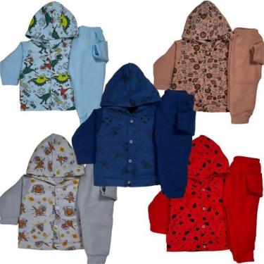 Imagem de Kit 4 Conjunto Inverno Infantil Bebe Soft Roupa Frio Menina Menino - B